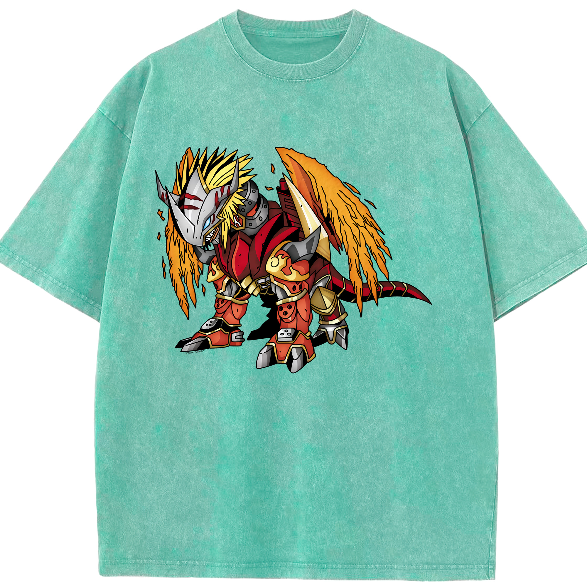 （画像用） Digimon デジタルモンスター/デジモン 綿100% ヴィンテージ風 半袖Tシャツ（フロントプリント）